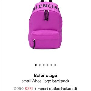 Balenciaga small wheel logo backpack